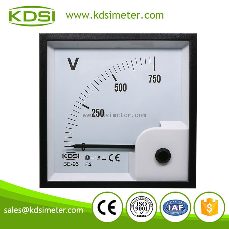 High quality professional BE-96 96 * 96 DC750V dc analog voltmeter gauge