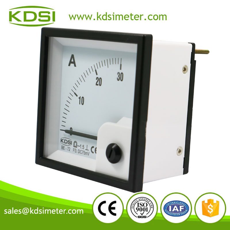 Original manufaturer Best Quality BE-72 72*72 DC75mV 30A dc analog ammeter panel meter