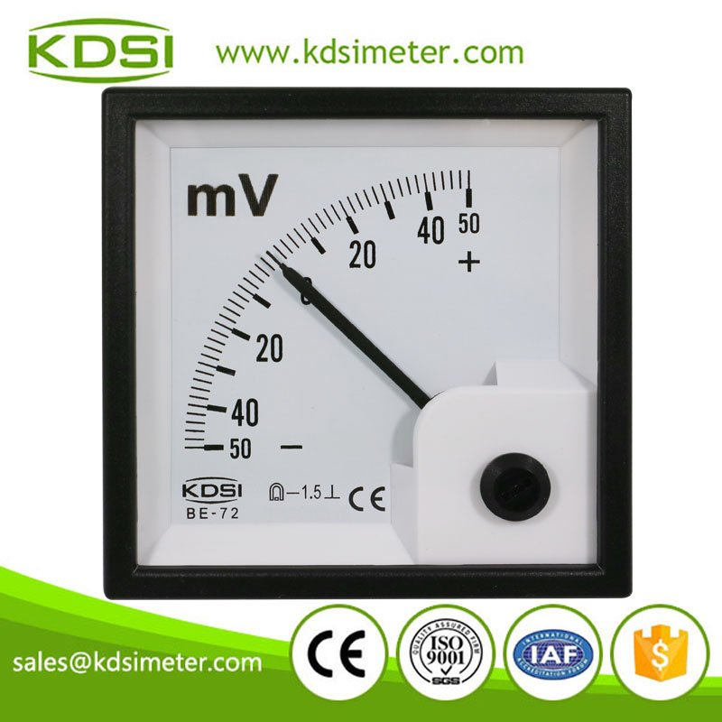 Industrial universal BE-72 72*72 DC+-50mV panel analog millivoltmeter zero in center