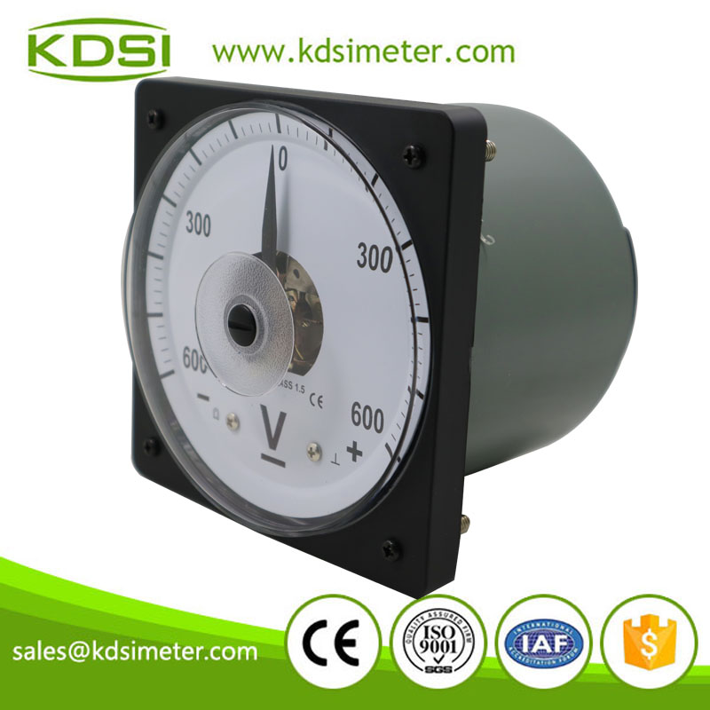 Analog panel LS-110 DC+-600V wide angle zero in center marine voltmeter