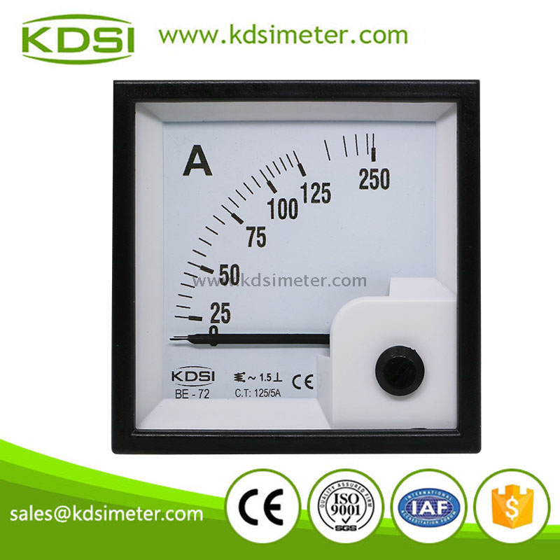 Square type BE-72 72*72 AC125/5A panel amperemeter Gauge Tester 
