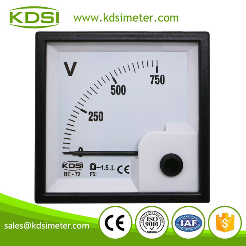 Mini Type panel meter BE-72 DC750V analog dc voltage meter