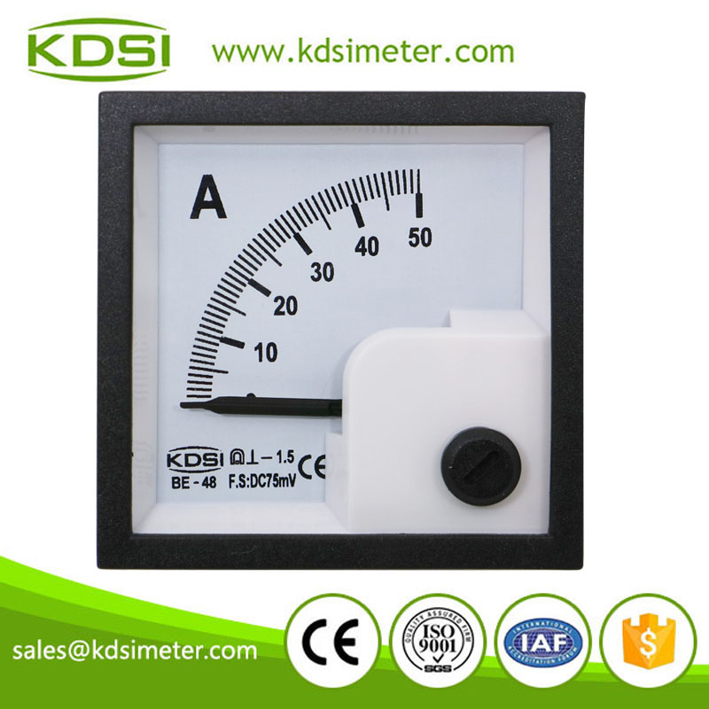 20 Years Manufacturing Experience BE-48 48*48mm DC75mV 50A analog mini amp panel meter