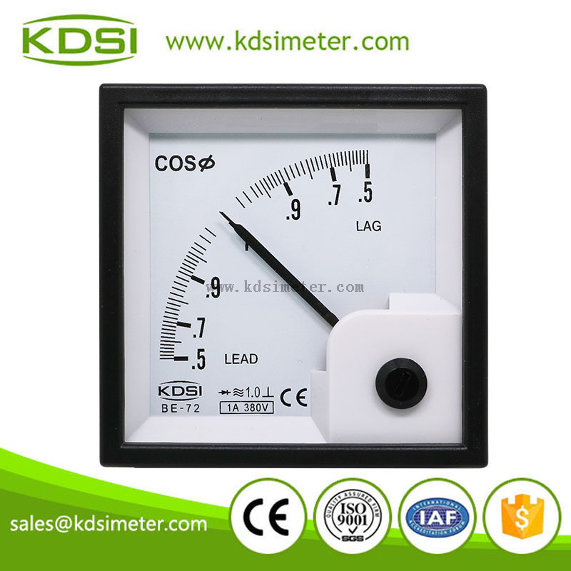 Factory direct sales BE-72 cos 1A 380V 0.5lead-1-0.5lag panel power factor meter