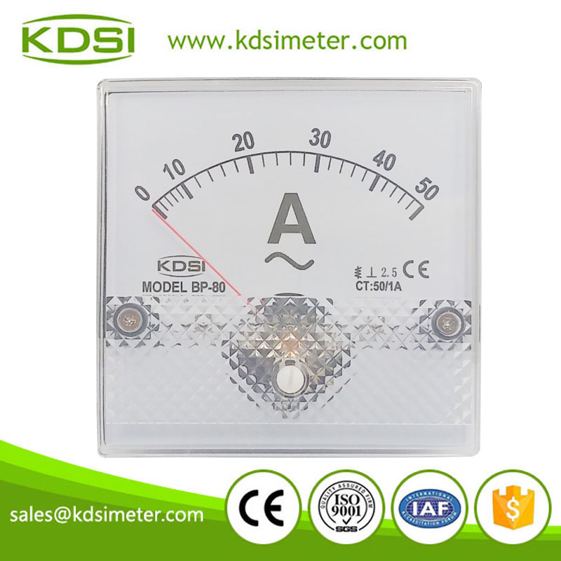CE Approved BP-80 80*80 AC50/1A panel analog ammeter