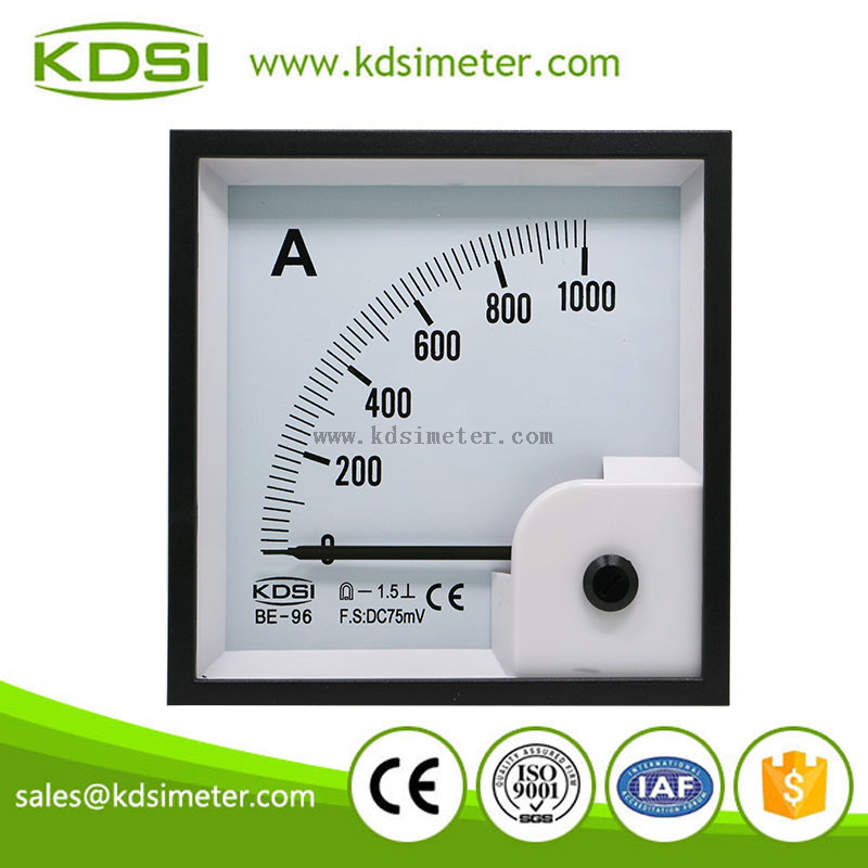 Durable in use BE-96 DC75mV 1000A analog ammeter dc amps