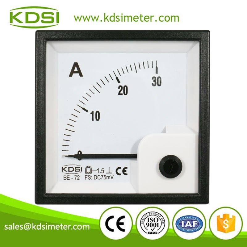 Original manufaturer Best Quality BE-72 72*72 DC75mV 30A dc analog ammeter panel meter