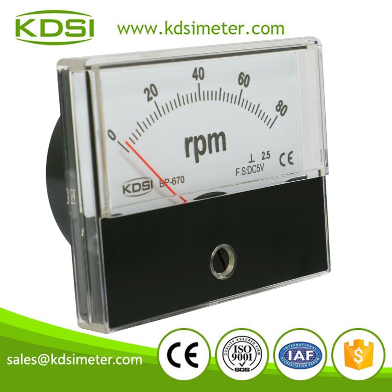 Measurement moving coil BP-670 DC5V 80rpm analog panel rpm meter