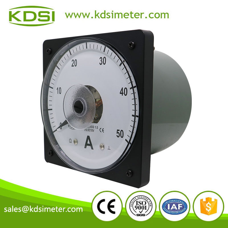 Factory direct sales LS-110 DC10V 50A panel analog wide angle current meter for marine
