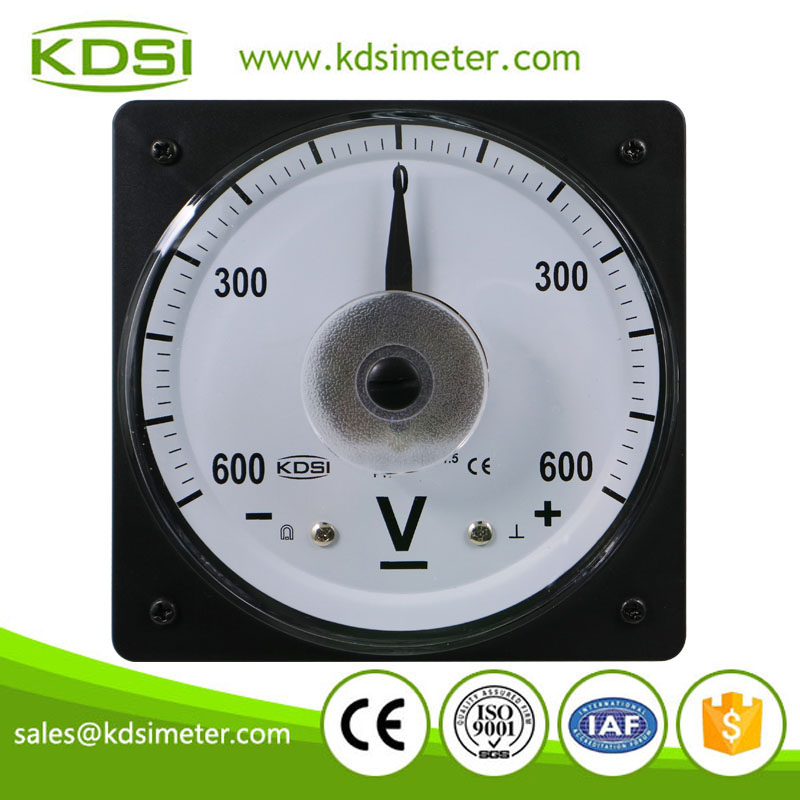 Analog panel LS-110 DC+-600V wide angle zero in center marine voltmeter