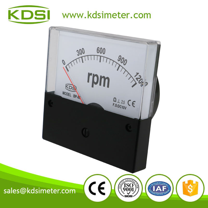 Factory direct sales BP-80 DC10V 1200rpm black cover voltage dial rpm tachometer