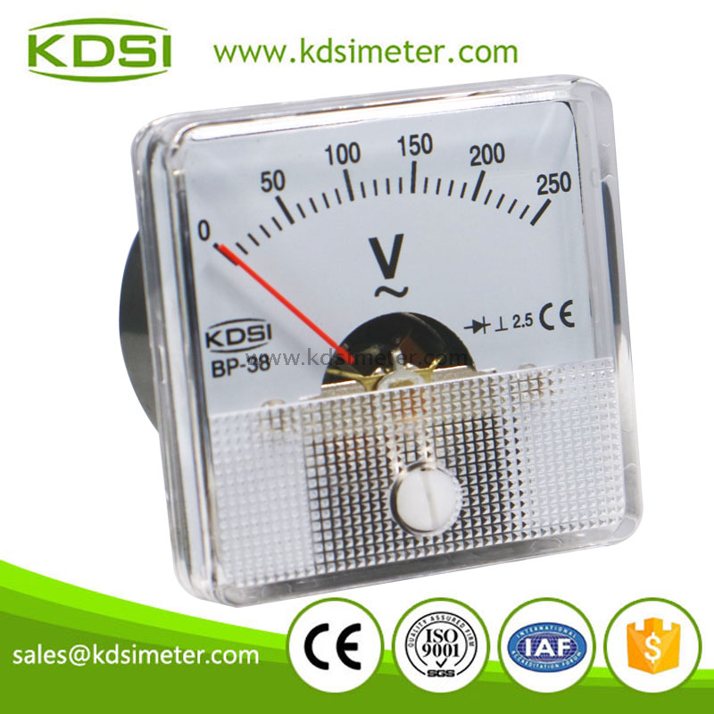 Mini type BP-38 AC250V with rectifier analog panel voltmeter