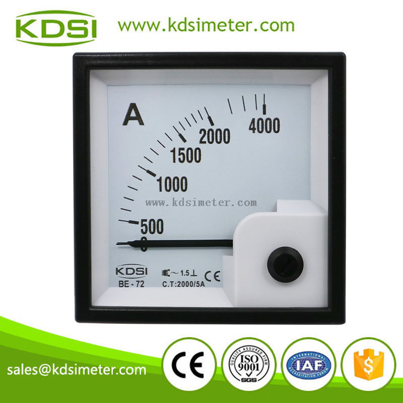 Square type portable precise BE-72 AC2000/5A analog ac current meter