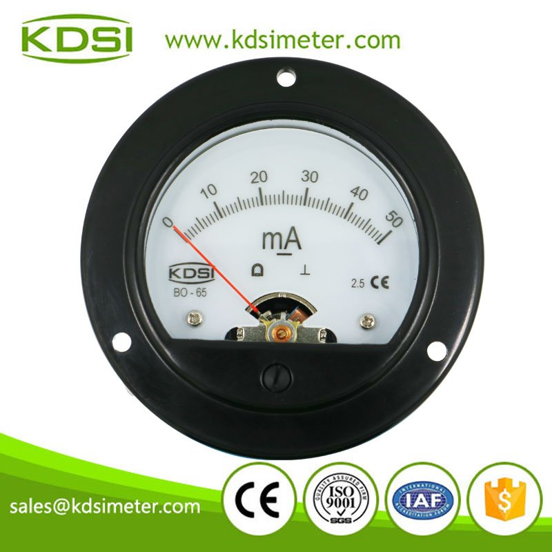 Round type BO-65 DC50mA analog panel backlighting milliammeter
