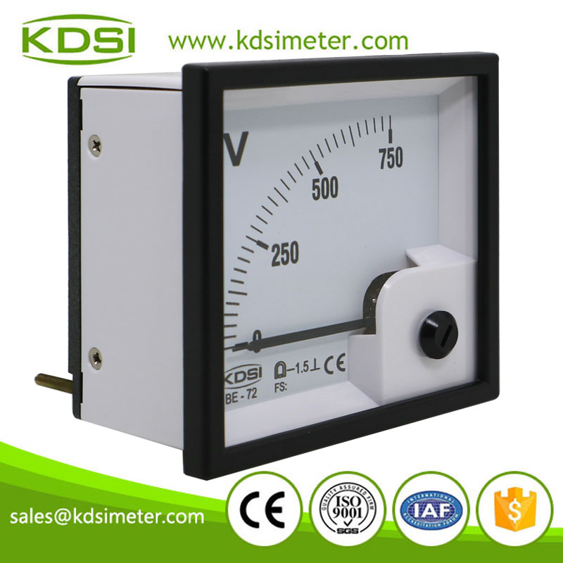 Mini Type panel meter BE-72 DC750V analog dc voltage meter