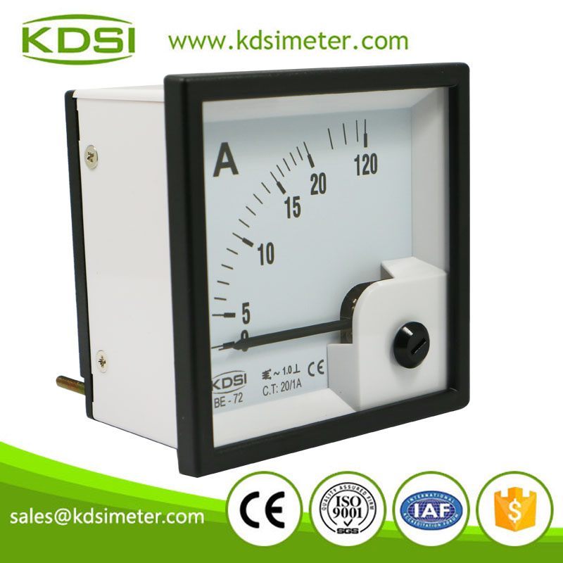 High quality professional BE-72 AC20/1A 6times overload CL1 analog panel ammeter amp meters