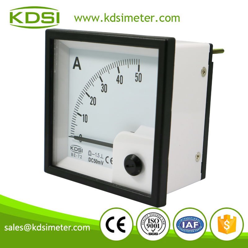 Factory direct sales BE-72 72*72 DC50mV 50A analog dc ampere meter