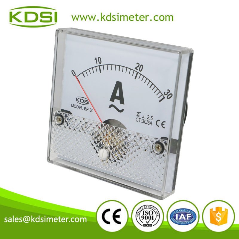 China Supplier BP-80 AC30/5A panel analog ac ampere meter