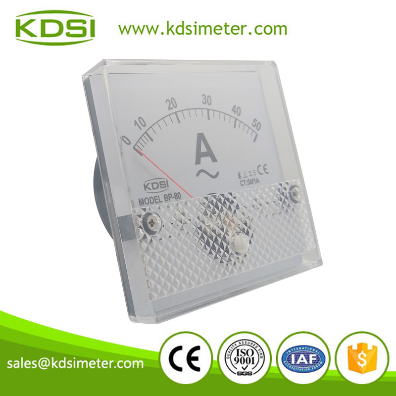 CE Approved BP-80 80*80 AC50/1A panel analog ammeter