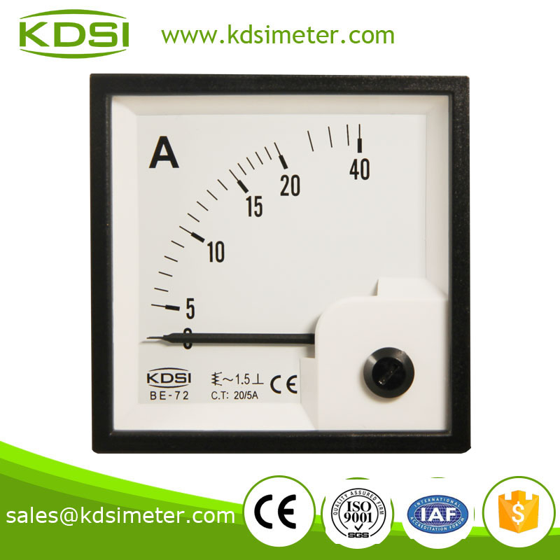 Square type KDSI BE-72 AC20/5A analog current panel meter