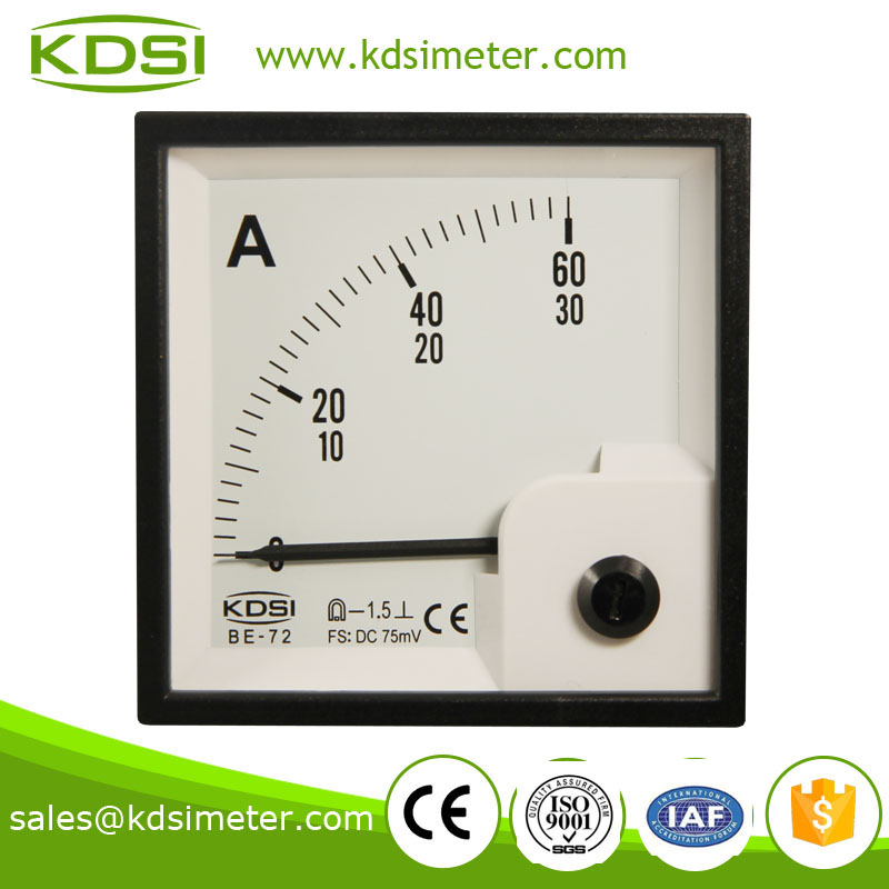 Hot sales BE-72 72*72 DC 75mV 60A electronic ammeter voltmeter