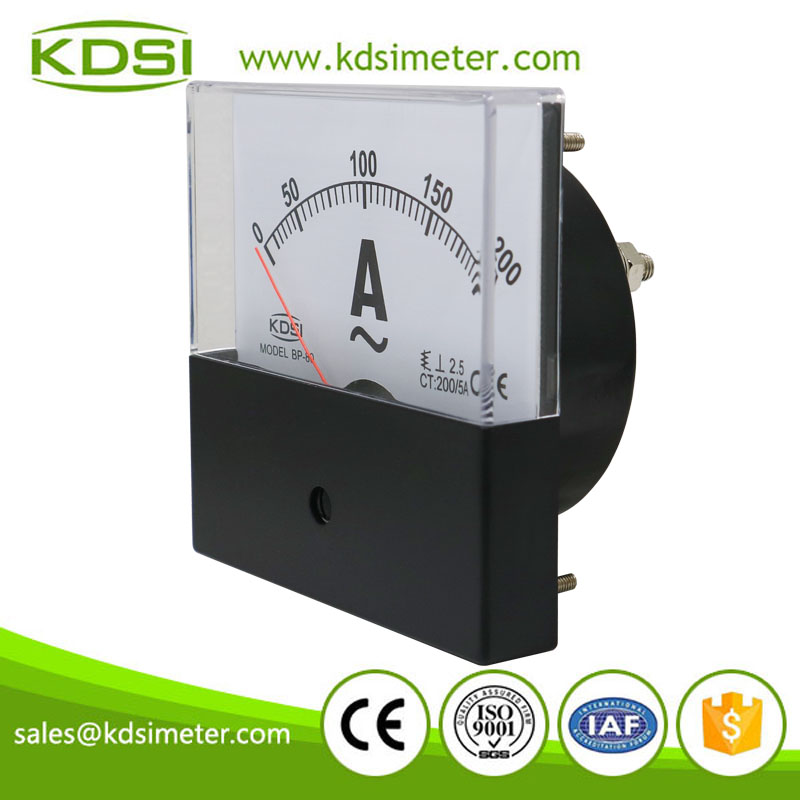 High quality professional BP-80 AC200/5A with black cover ac analog panel ampere meter