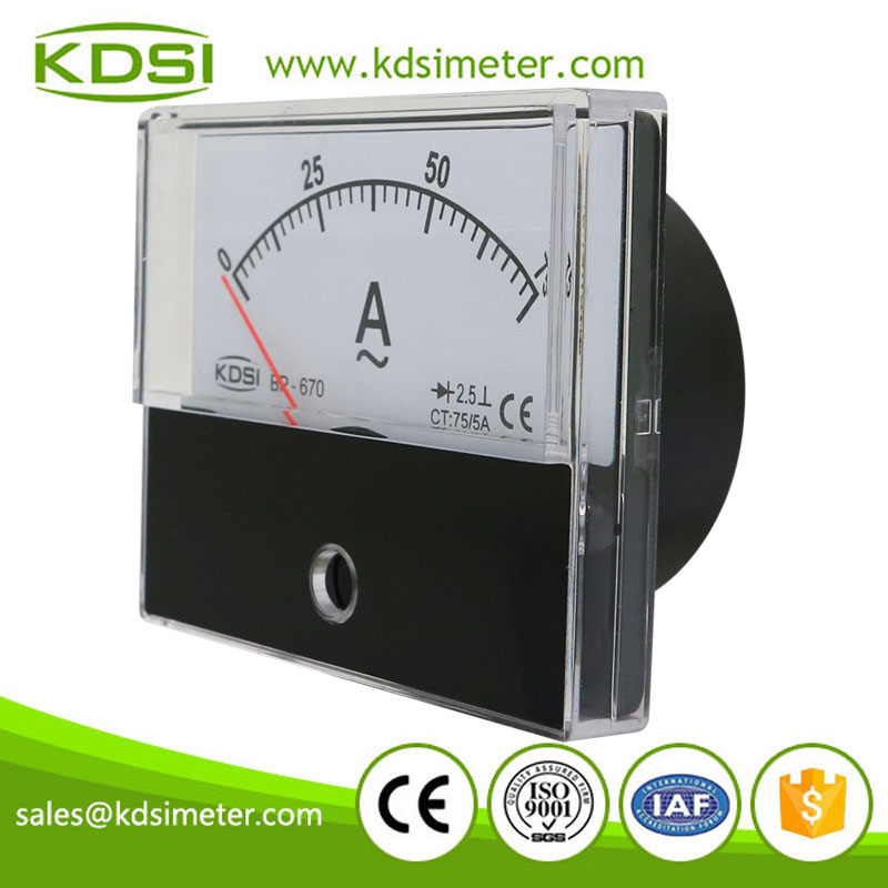 High quality professional BP-670 AC75/5A rectifier analog ac panel mount ammeter