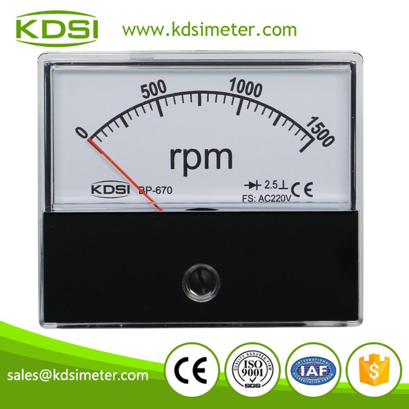 Original manufacturer high Quality BP-670 AC220V 1500rpm rectifier panel analog rpm meter