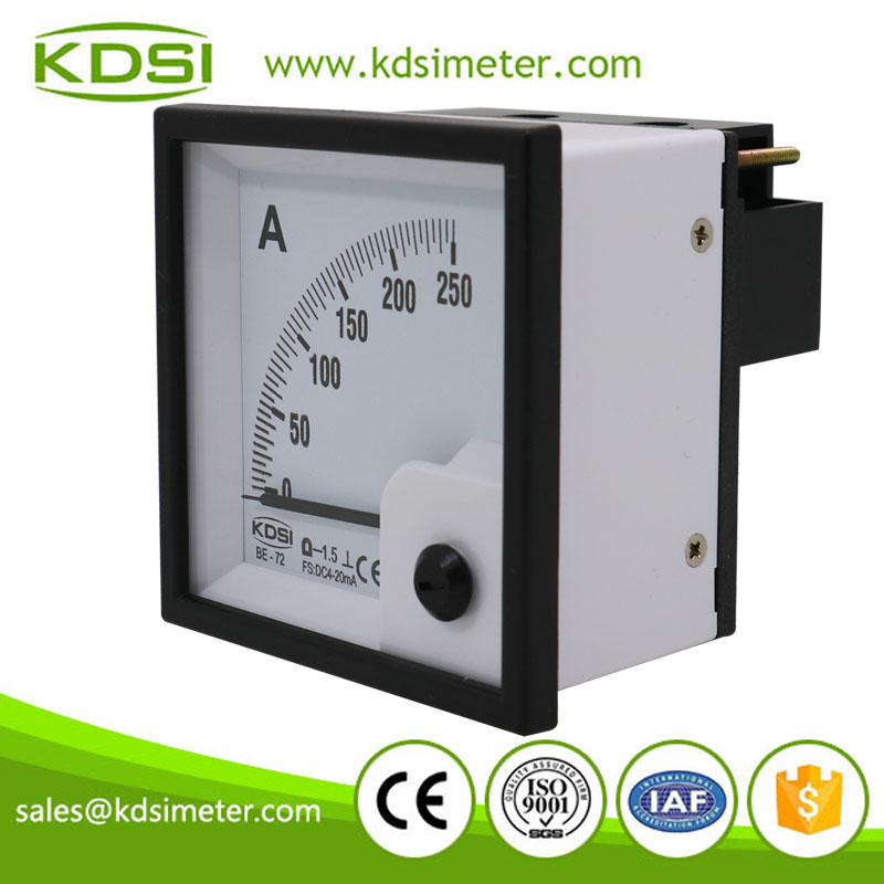China Supplier BE-72 72*72 DC4-20mA 250A panel ampere electric meter analog