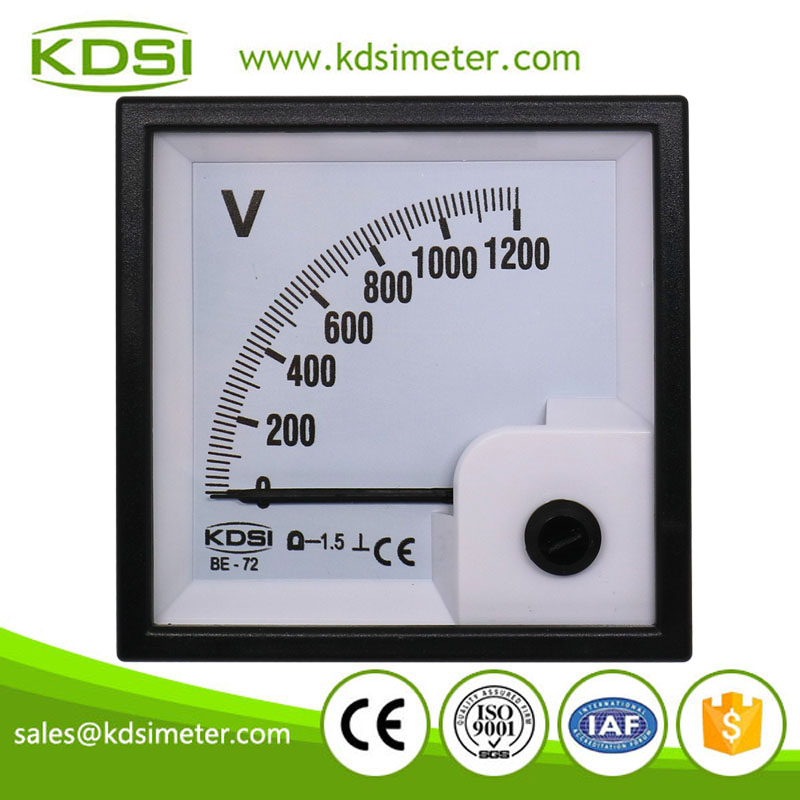 Hot Selling Good Quality BE-72 DC1200V direct analog dc panel mount voltmeter
