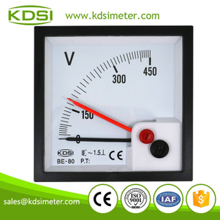 High quality BE-80 AC450V with red pointer ac analog panel mount voltmeter