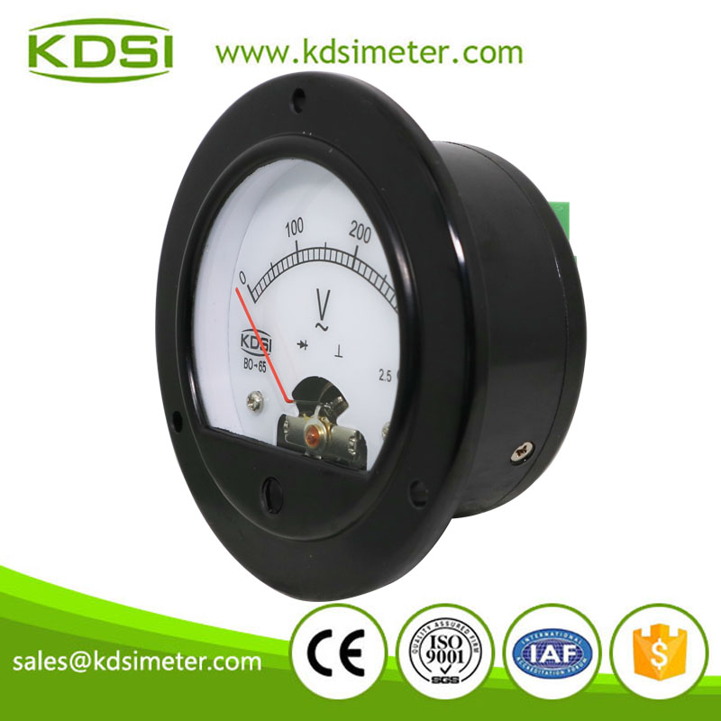 Round type Instant flexible BO-65 AC300V panel backlighting ac volt mount meter