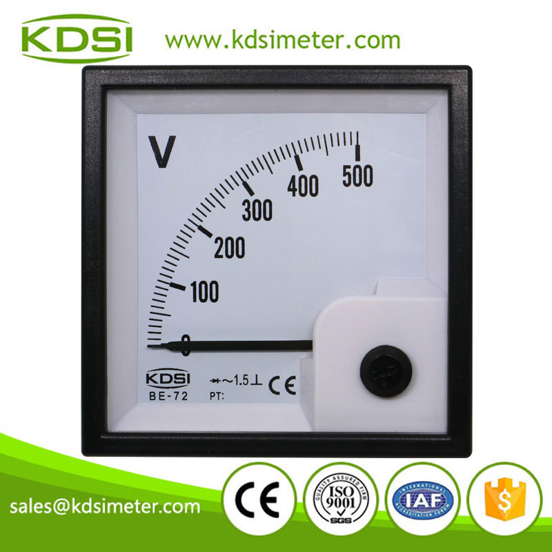 High quality professional BE-72 AC500V rectifier analog panel mount voltmeter