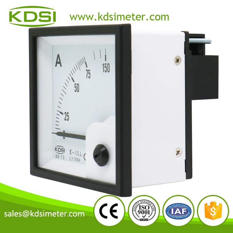 Easy operation BE-72 AC75/5A ac panel analog ammeter