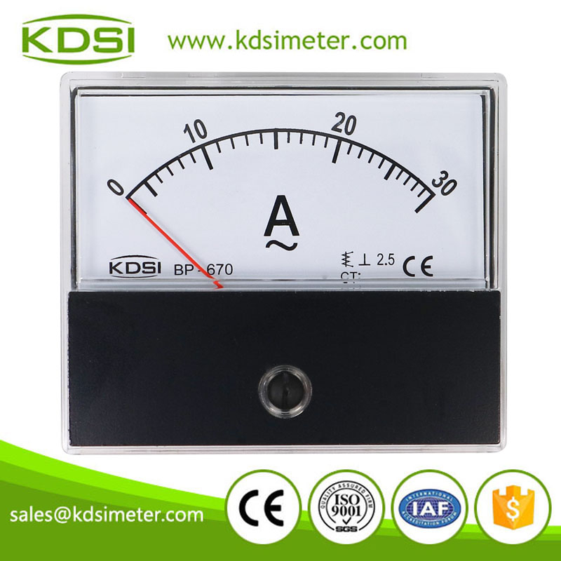 Easy operation BP-670 AC30A analog ac panel ammeter with output