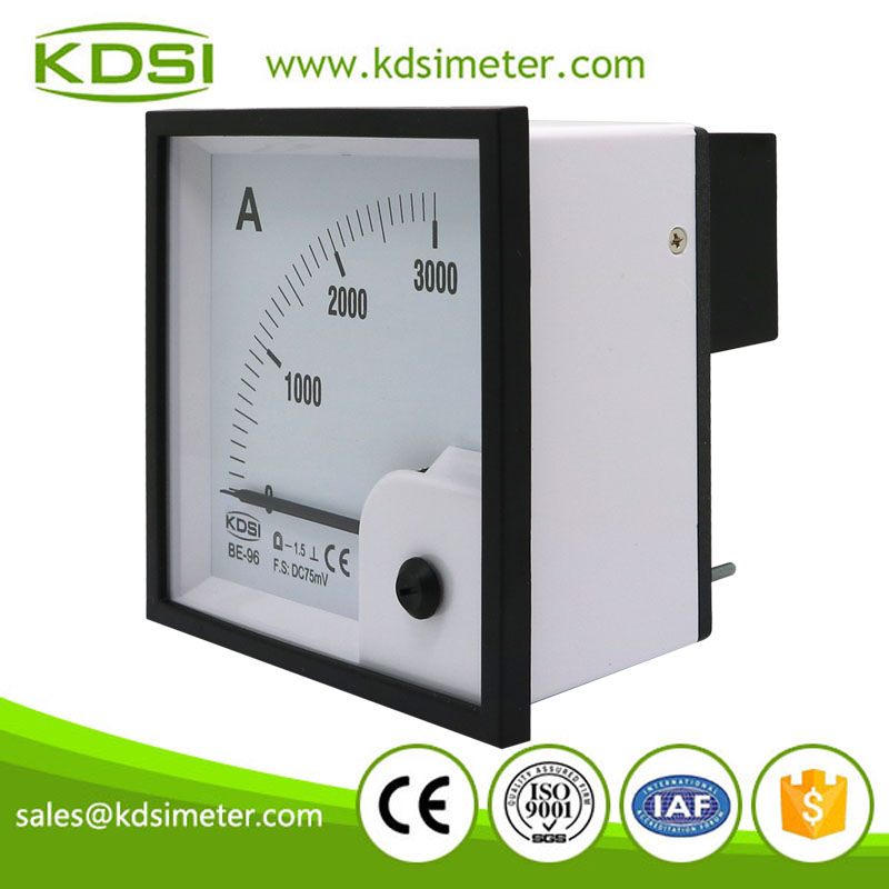 Safe to operate BE-96 DC75mV 3000A dc analog panel current meter