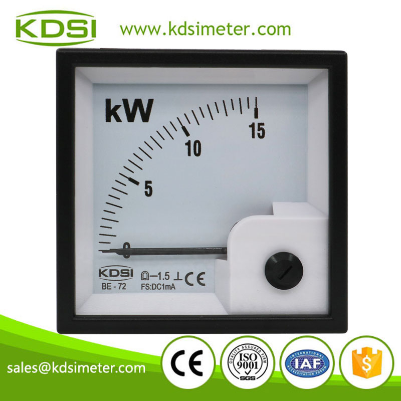 Safe to operate BE-72 DC1mA 15kW analog dc panel mount kW ammeter