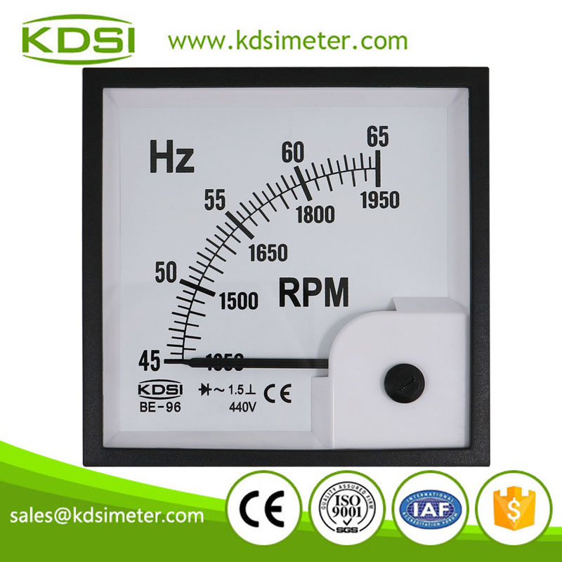 Safe to operate BE-96 45-65Hz+rpm 440V analog panel electronic Hz rpm meter