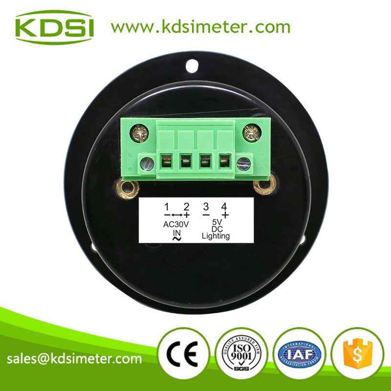 Safe to operate BO-65 AC450V rectifier analog backlighting panel ac panel mount voltmeter