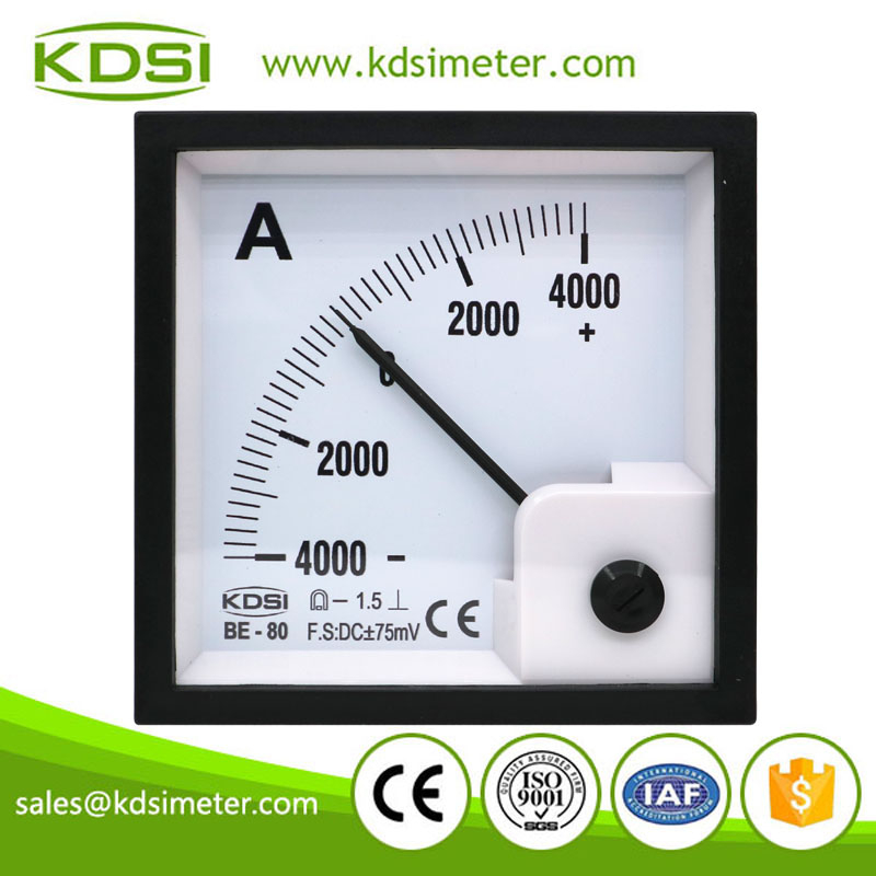 Hot sales BE-80 DC+-75mV +-4000A panel analog dc ammeter