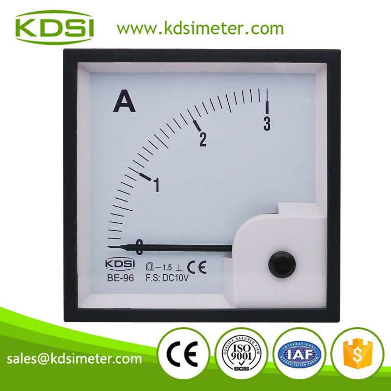 KDSI electronic apparatus BE-96 DC10V 3A analog dc panel mount ammeter