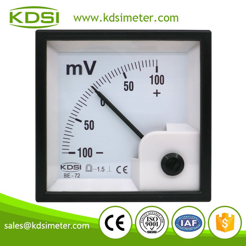 Small & high sensitivity BE-72 DC+-100mV analog dc panel voltage meter