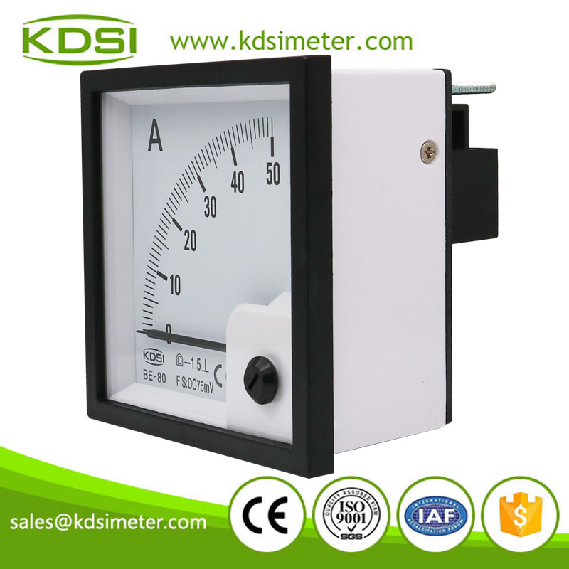 Hot Selling Good Quality BE-80 DC75mV 50A analog dc panel auto ampere meter