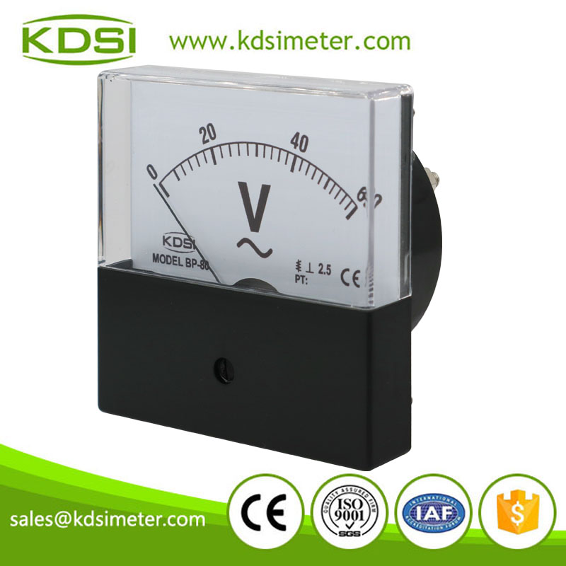 Hot sales BP-80 AC60V black cover analog panel ac voltage meter