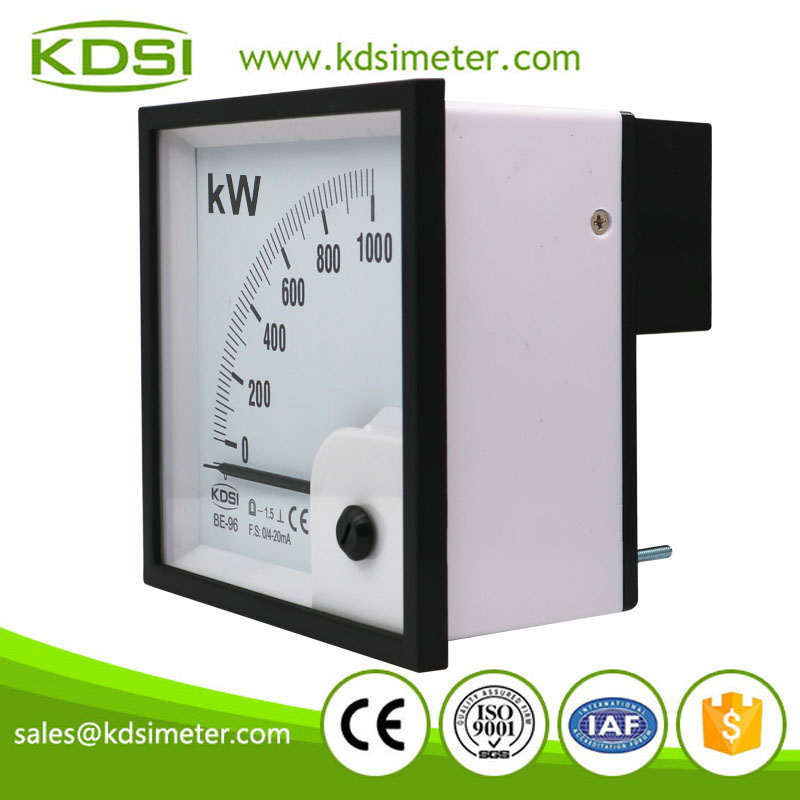 Easy operation BE-96 DC4-20mA 1000kW dc analog current kW panel meter