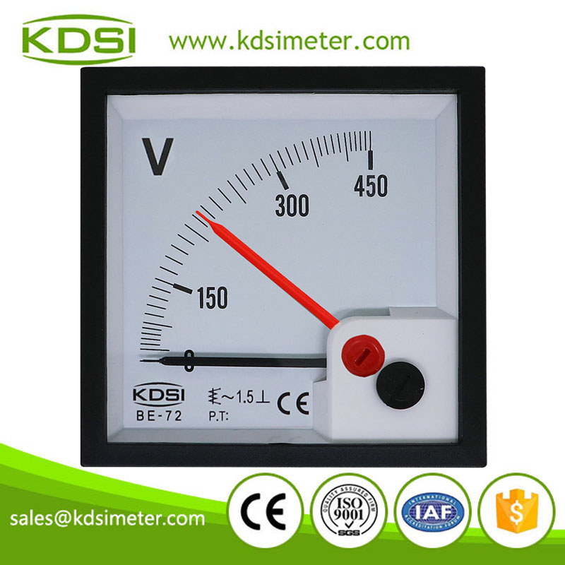 CE Approved BE-72 AC450V with red pointer analog panel ac volt meter