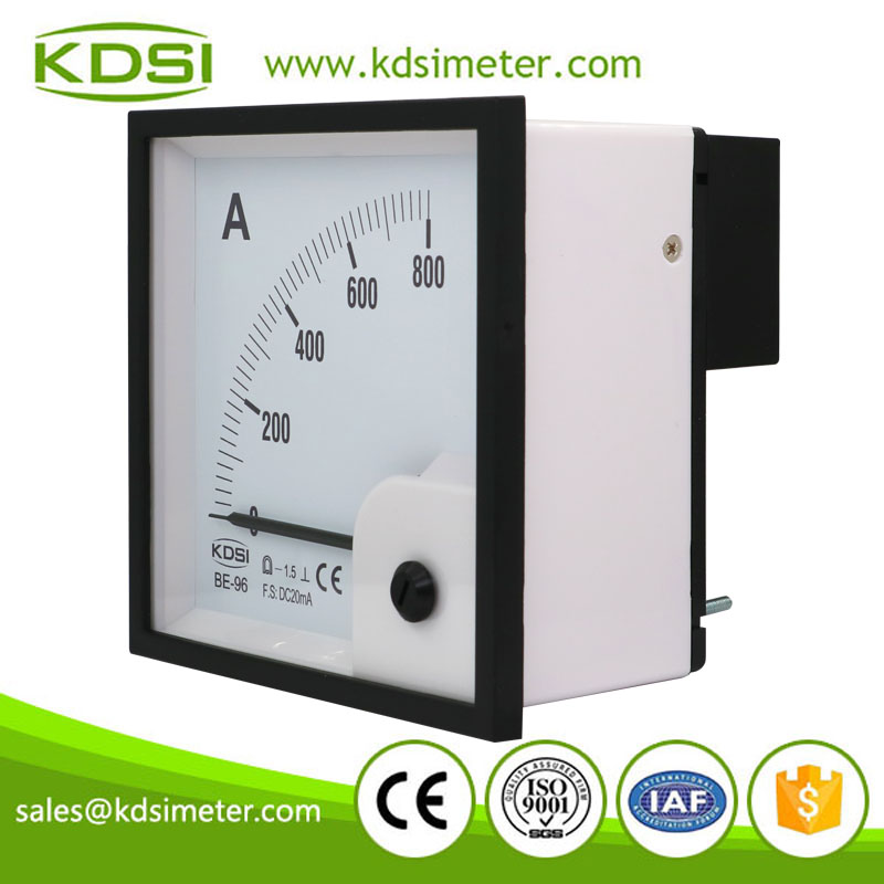 Easy installation BE-96 DC20mA 800A dc analog amp panel meter