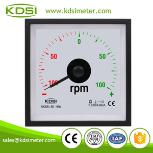 Square type BE-96W DC4-20mA +-100rpm wide angle analog dc amp rpm panel meter for marine