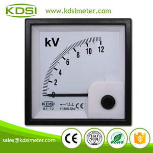 Square Type BE-72 AC12kV 10/0.22kV rectifier Analog AC Volt panel meter