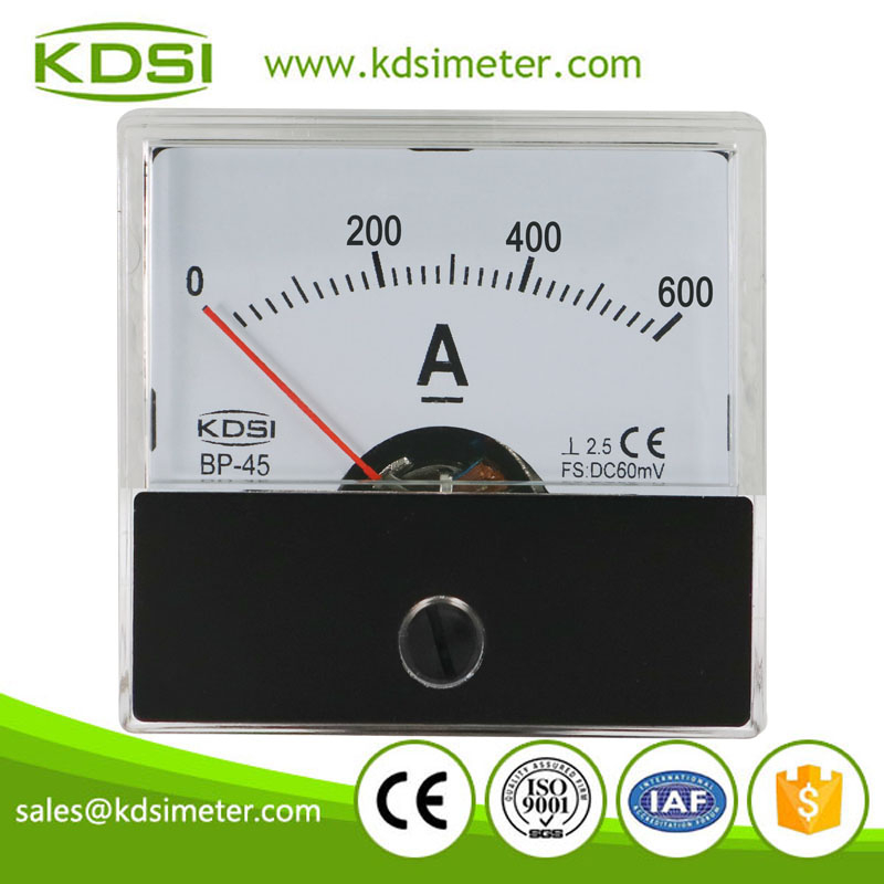 Easy installation BP-45 DC60mV 600A analog dc panel mount ammeter